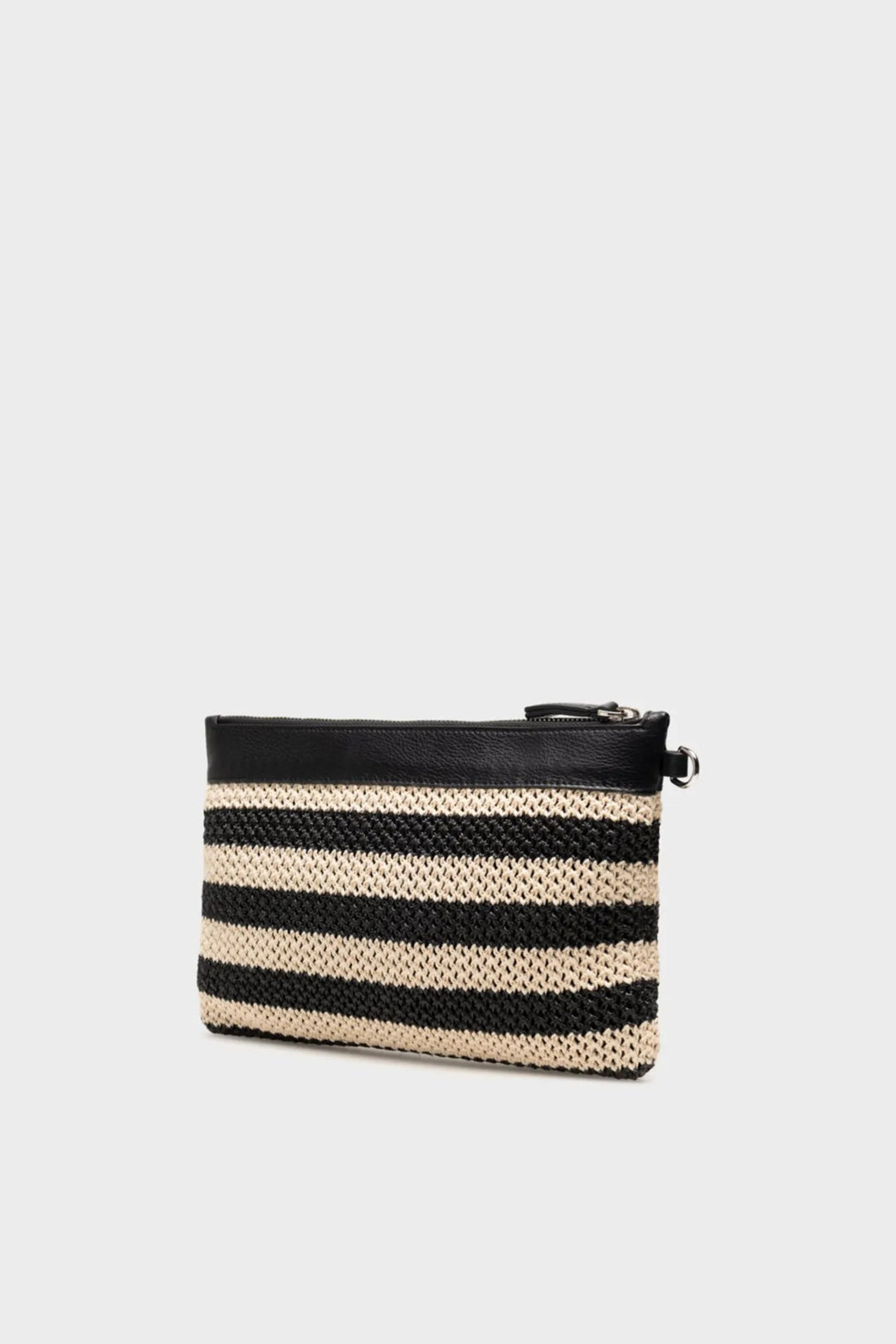 Allie Clutch Black Beige Stripe | Vesker | Smuk