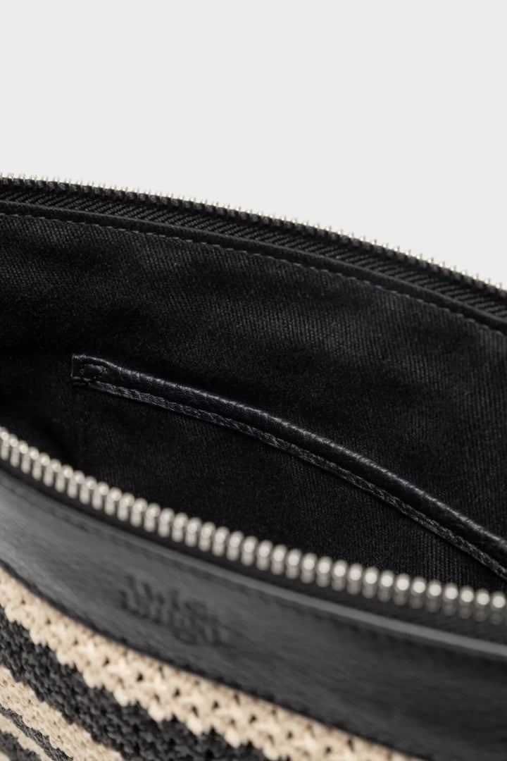 Allie Clutch Black Beige Stripe | Vesker | Smuk