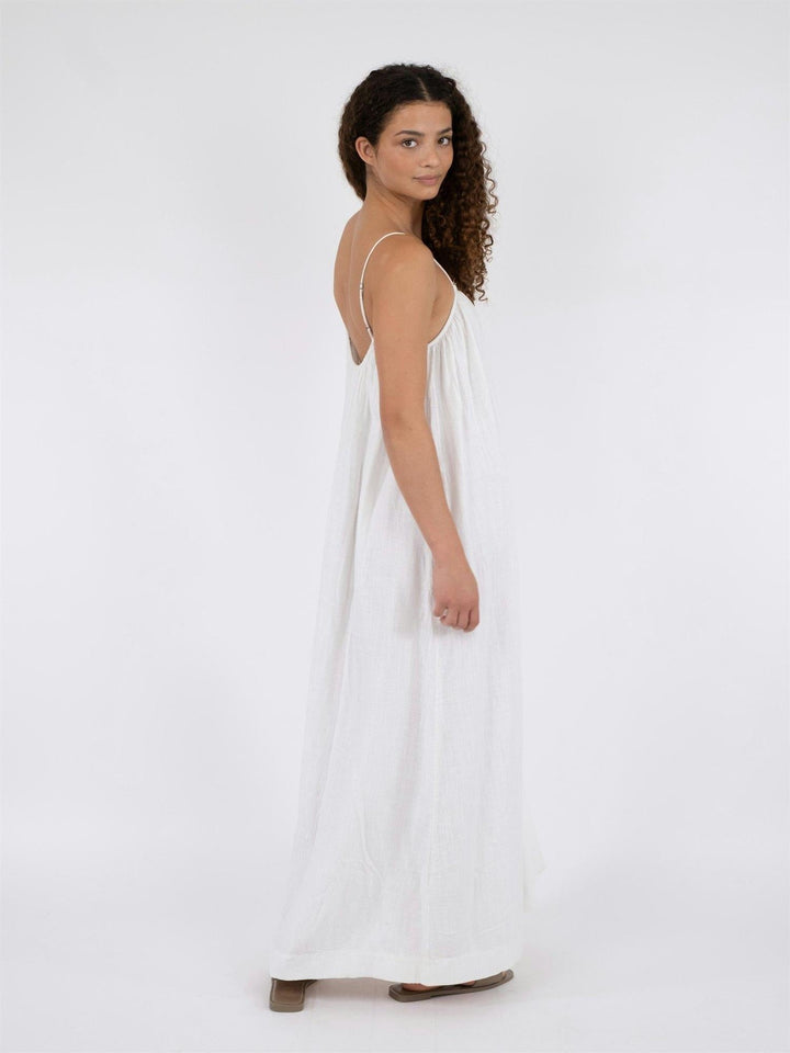 Allie Soft Linen Dress White | Kjoler | Smuk - Dameklær på nett