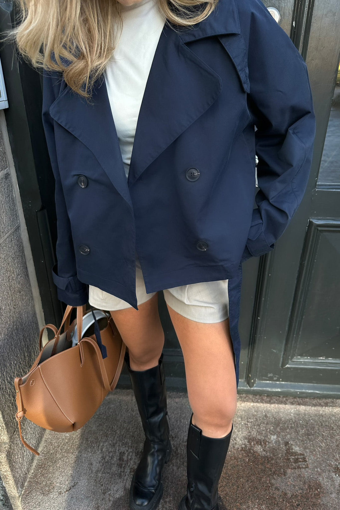 Alma Trenchcoat Navy | Yttertøy | Smuk - Dameklær på nett