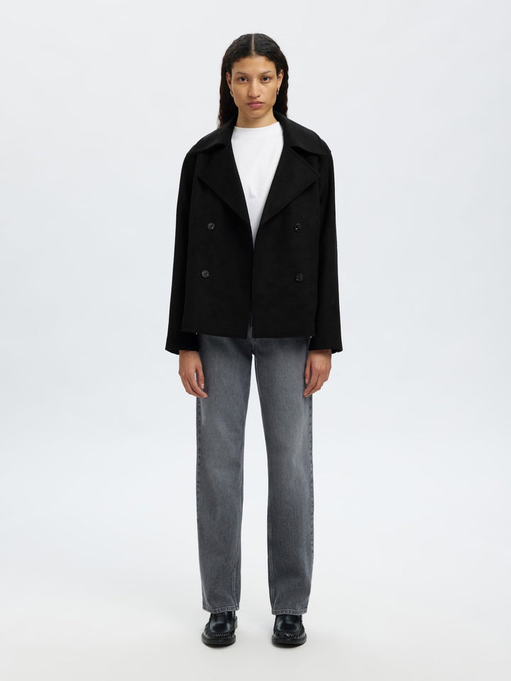 Alma Wool Blend Jacket Black | Yttertøy | Smuk - Dameklær på nett