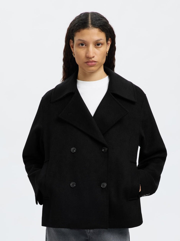 Alma Wool Blend Jacket Black | Yttertøy | Smuk - Dameklær på nett