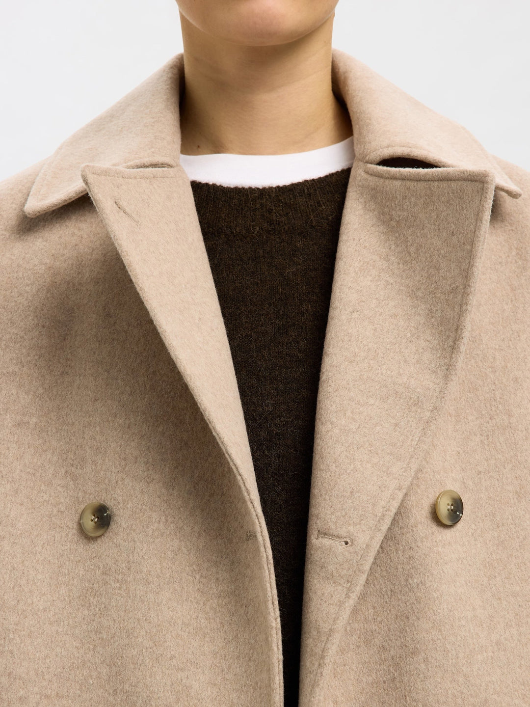 Alma Wool Blend Jacket Sandshell Melange | Yttertøy | Smuk - Dameklær på nett