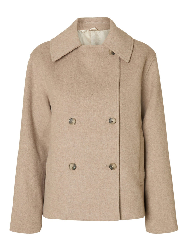 Alma Wool Blend Jacket Sandshell Melange | Yttertøy | Smuk - Dameklær på nett