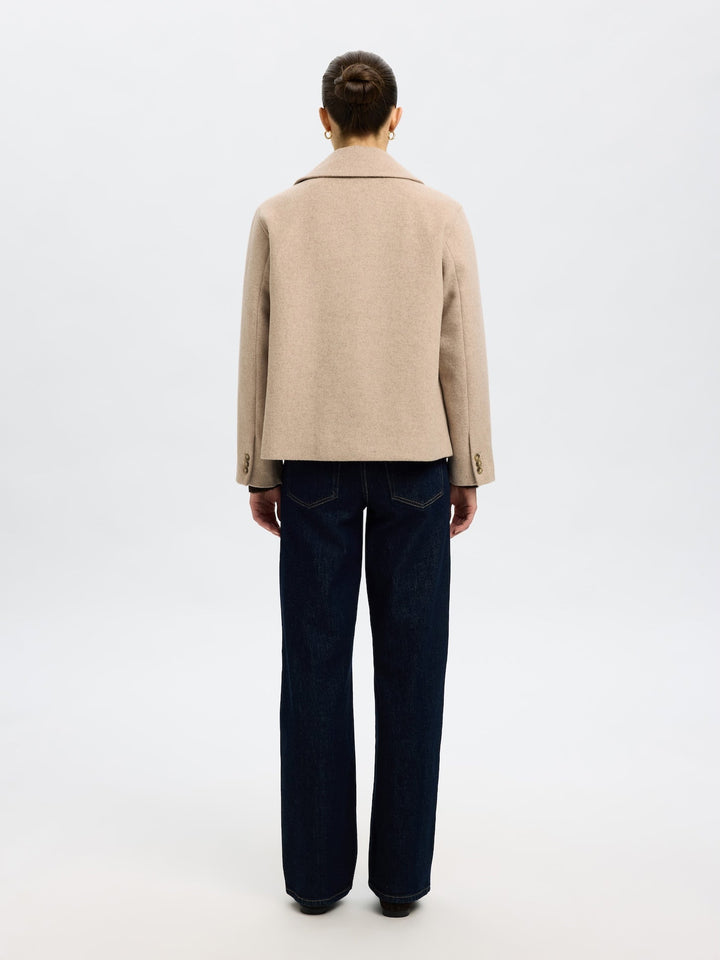 Alma Wool Blend Jacket Sandshell Melange | Yttertøy | Smuk - Dameklær på nett