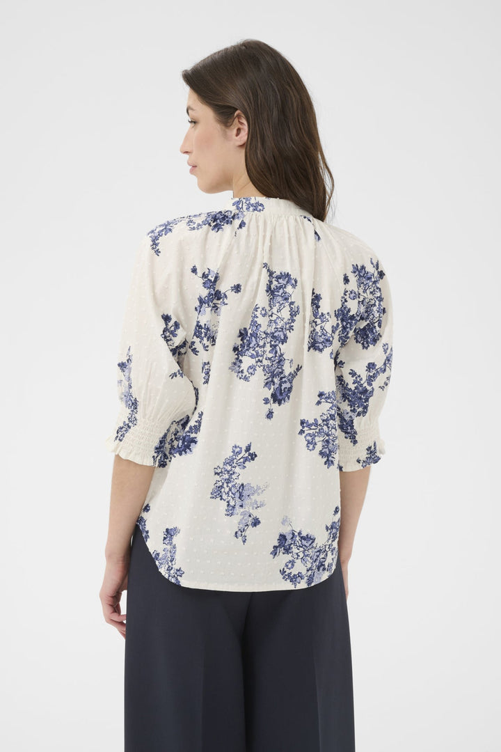 Almeras Shirt Blue Shadow Flower Print | Skjorter og bluser | Smuk