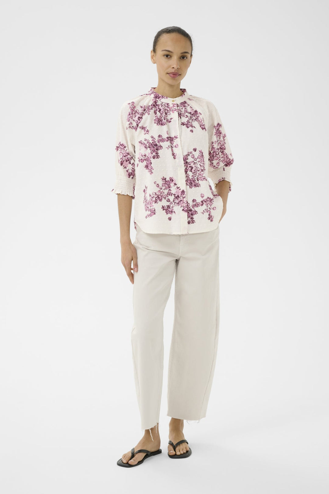 Almeras Shirt Pink Shadow Flower Print | Skjorter og bluser | Smuk