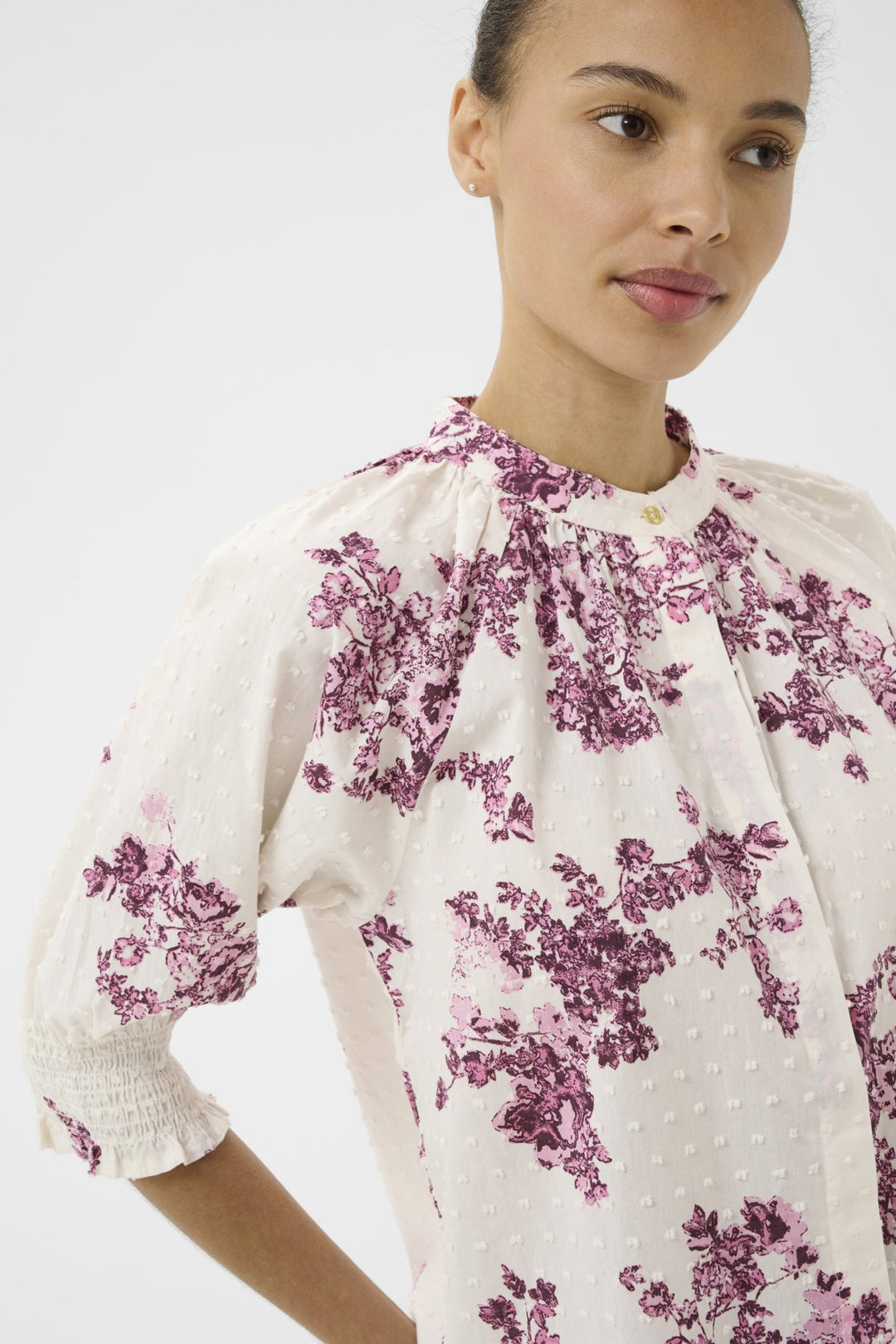 Almeras Shirt Pink Shadow Flower Print | Skjorter og bluser | Smuk