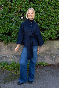 Almio Handmade Wool Blend Jacket Navy Blazer