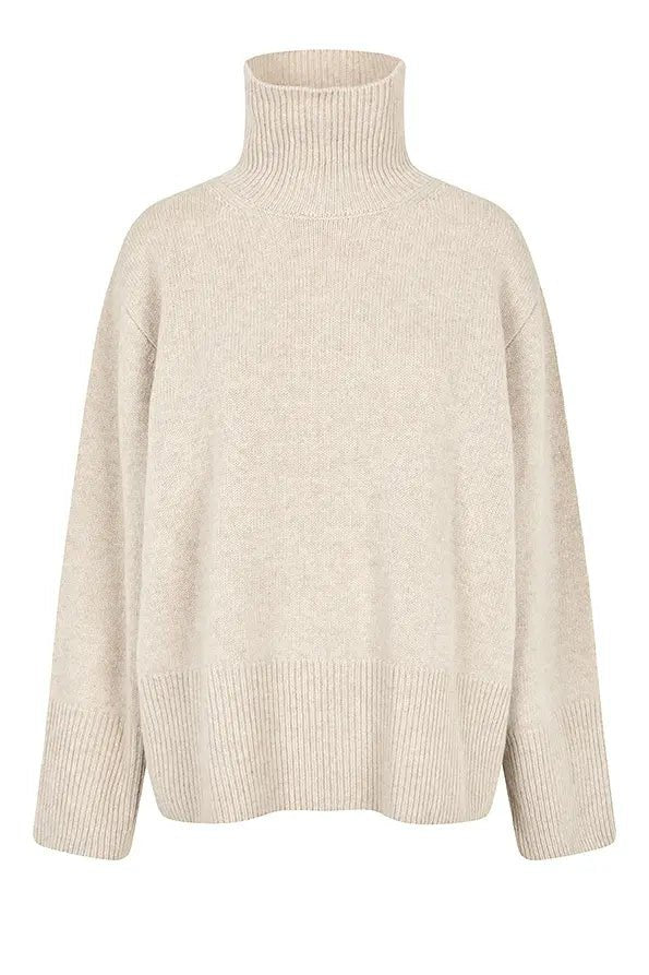 Alpha Knit T - Neck Pumice Stone | Genser | Smuk - Dameklær på nett
