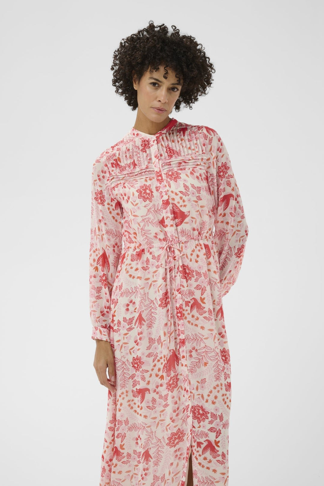 Altina Dress Poppy Red Bird Print | Kjoler | Smuk