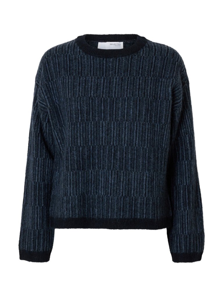 Alva Ls Knit Stripe O - Neck Dark Sapphire Key Largo | Genser | Smuk - Dameklær på nett
