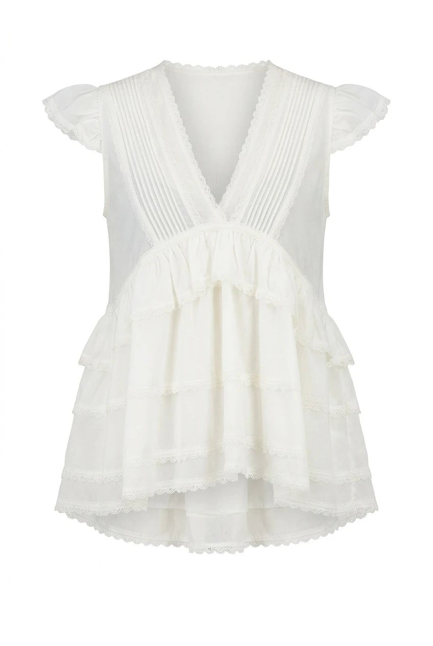 Alva Top White Embroidery | Topper | Smuk
