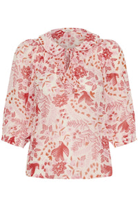 Alvia Blouse Poppy Red Bird Print