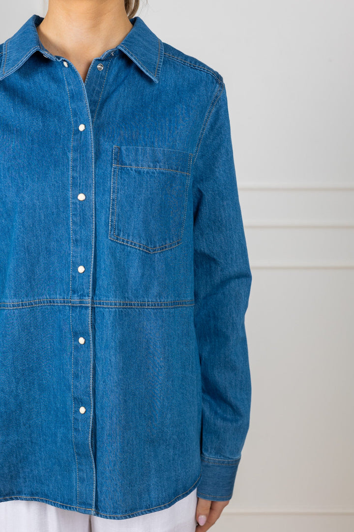 Alvine Shirt Medium Blue Denim | Skjorter og bluser | Smuk