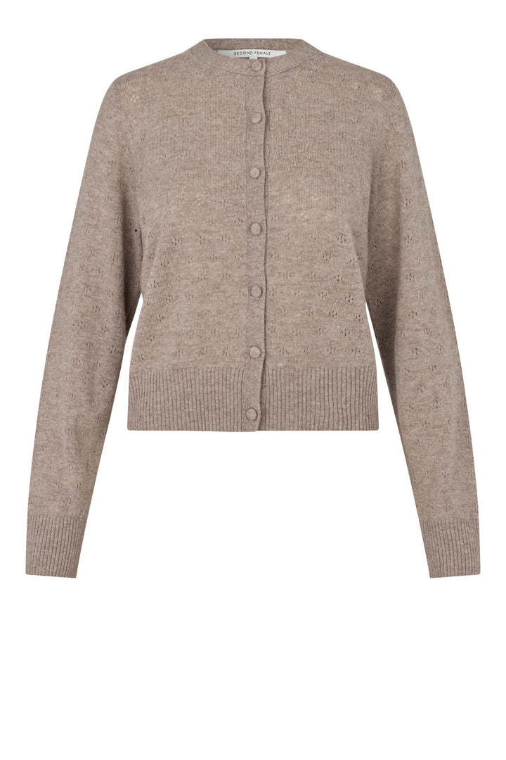 Amala Knit Cardigan Mid Brown Melange | Genser | Smuk