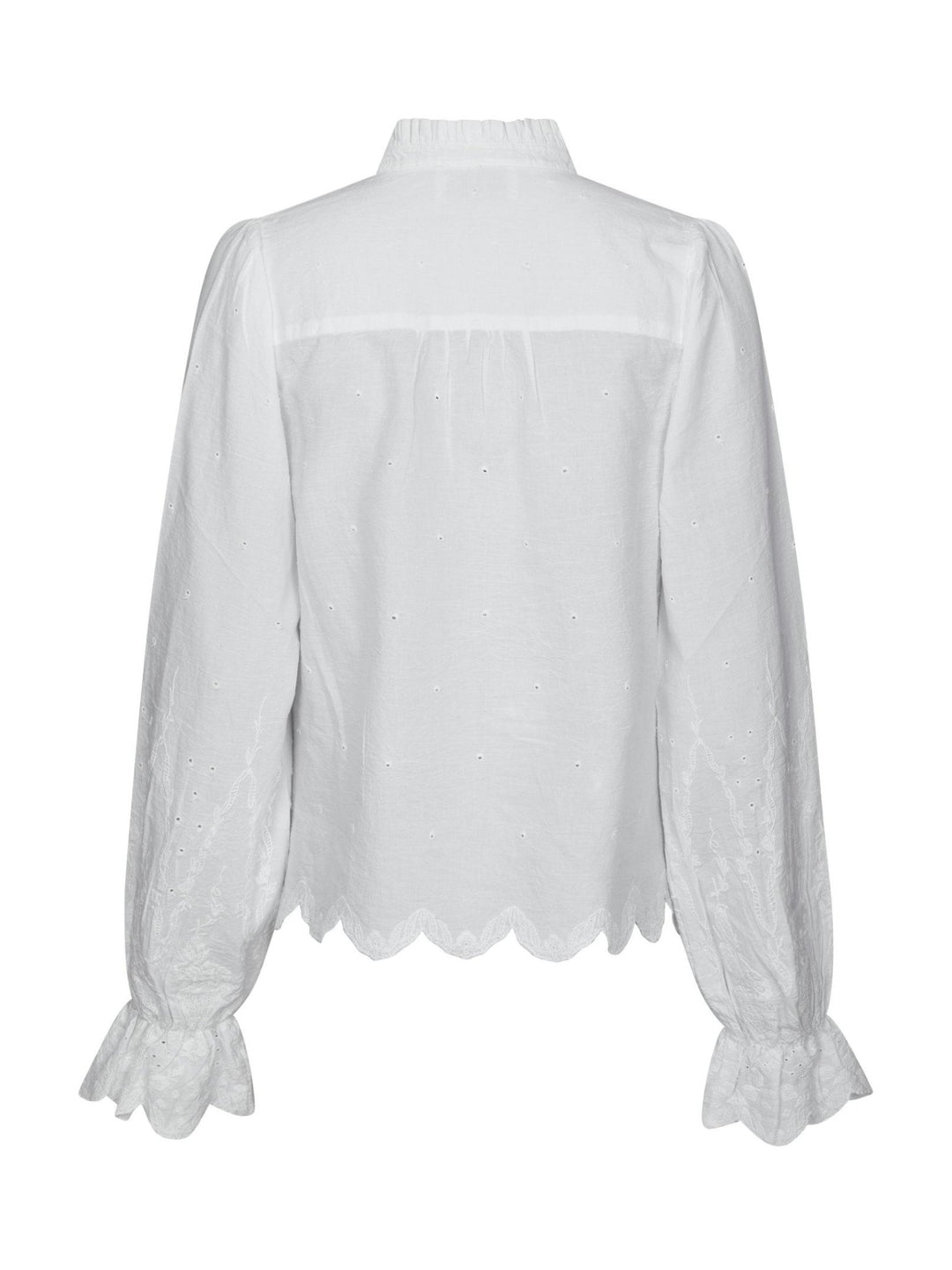 Amara Delicate Emb Blouse White | Skjorter og bluser | Smuk