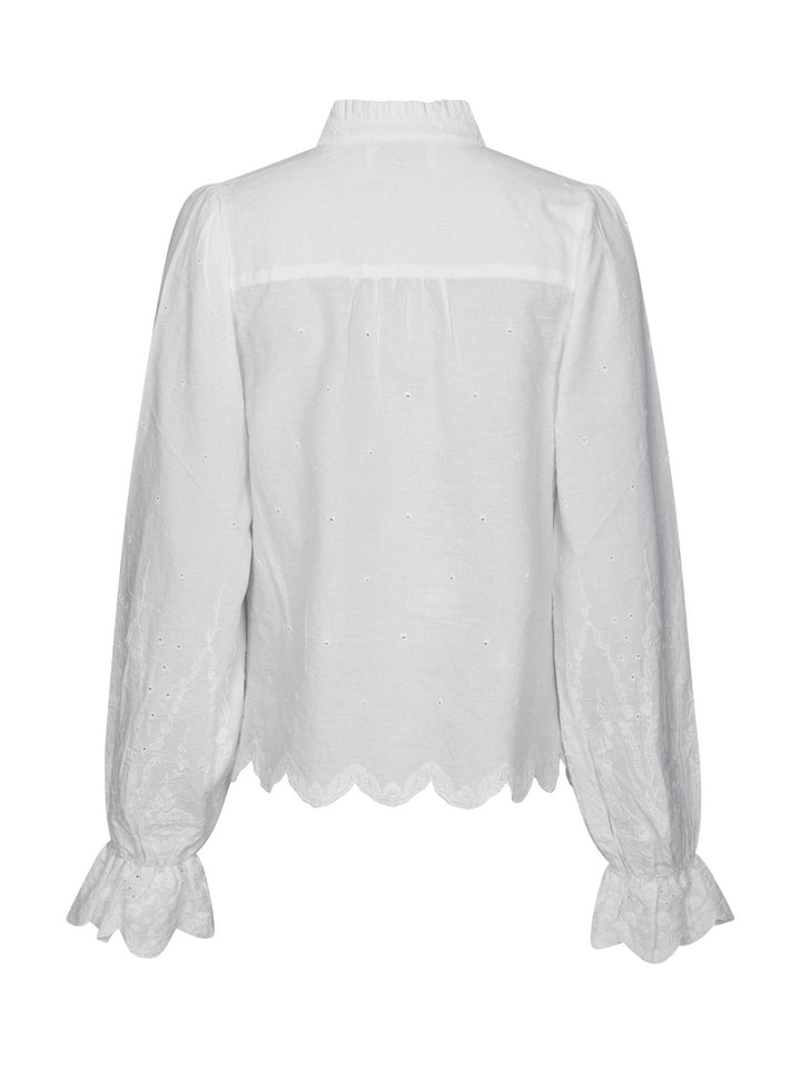 Amara Delicate Emb Blouse White | Skjorter og bluser | Smuk