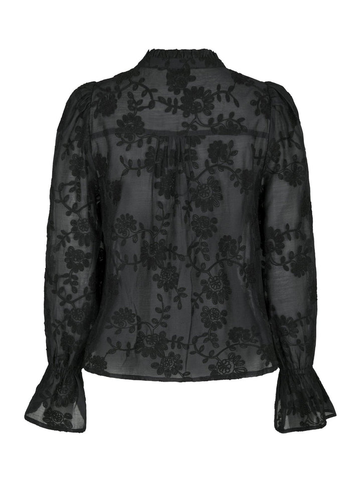 Amara Emb. Blouse Black | Skjorter og bluser | Smuk