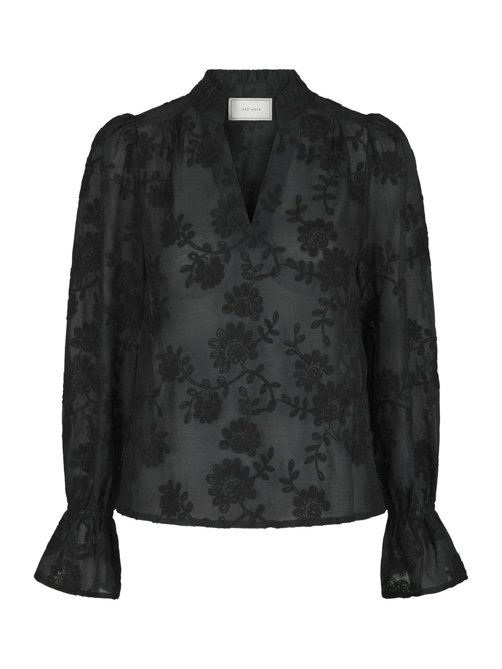 Amara Emb. Blouse Black | Skjorter og bluser | Smuk