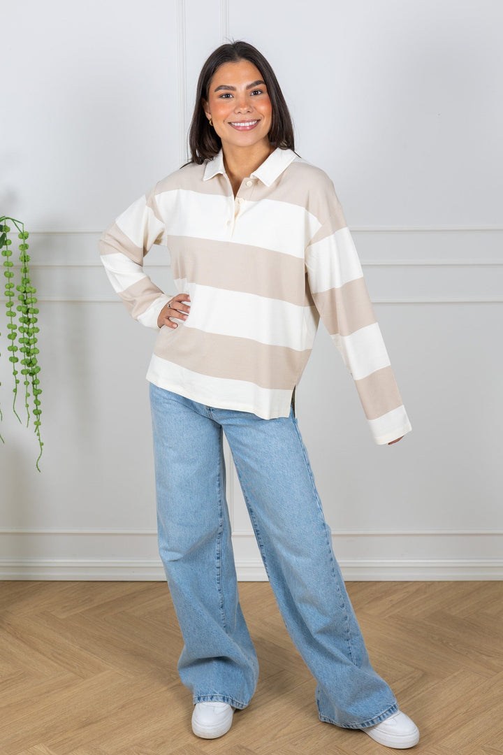 Amari T-Shirt Cement Stripe | Genser | Smuk