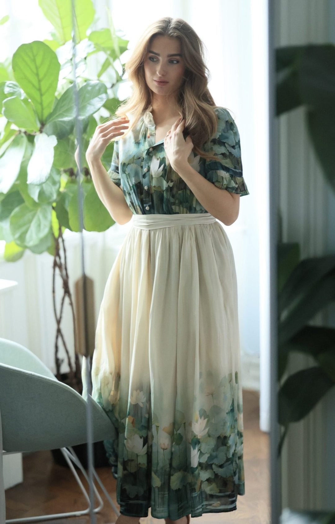 Ambrosia Long Dress Lotus Lake | Kjoler | Smuk