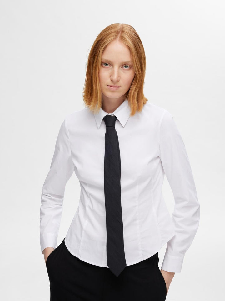 Amira Ls Fitted Shirt Bright White | Skjorter og bluser | Smuk - Dameklær på nett
