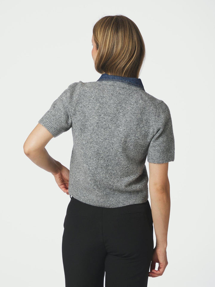 Amoria Knit Cardigan Grey Melange | Genser | Smuk