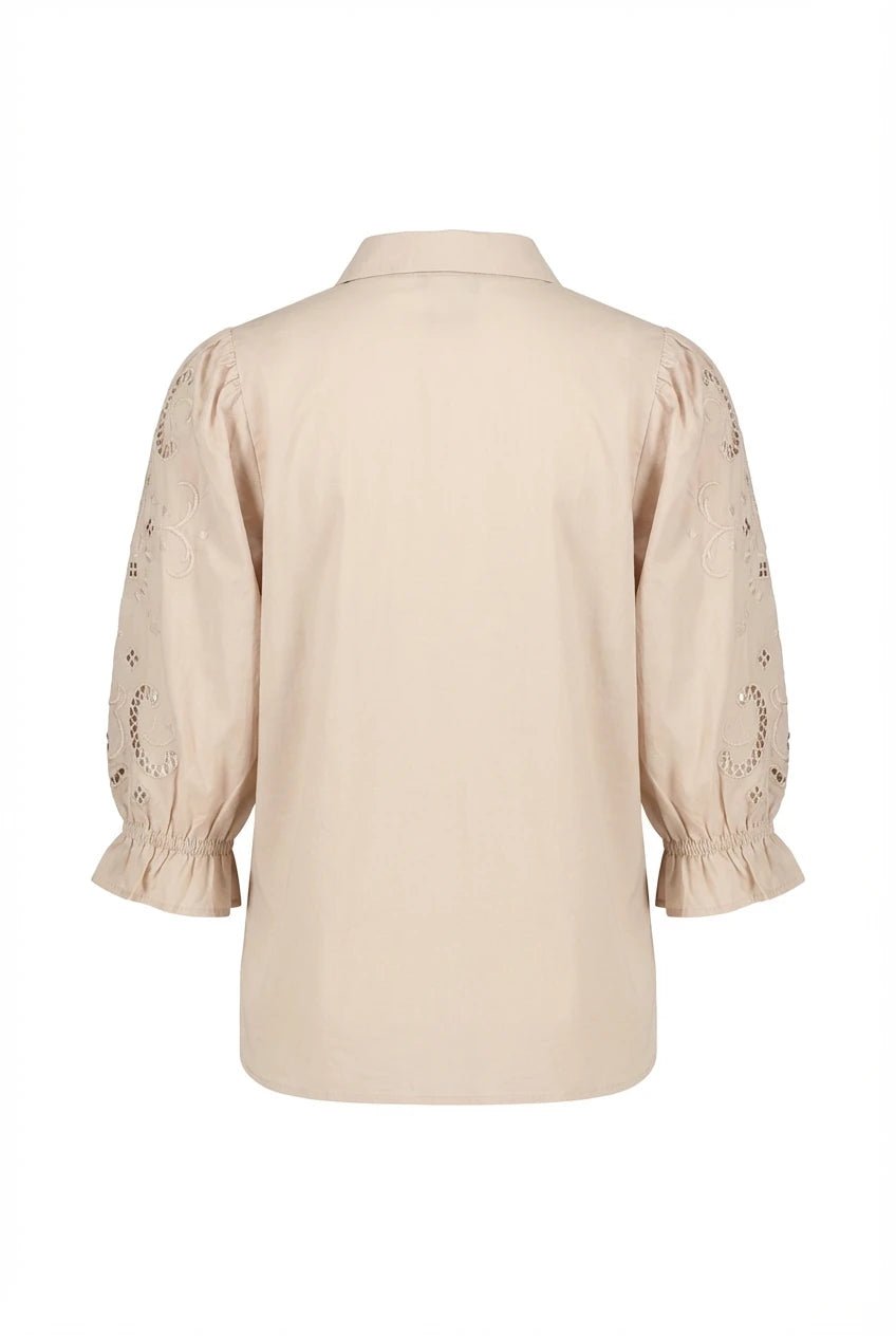 Amy Embroidered Shirt Golden Beige Poplin | Skjorter og bluser | Smuk