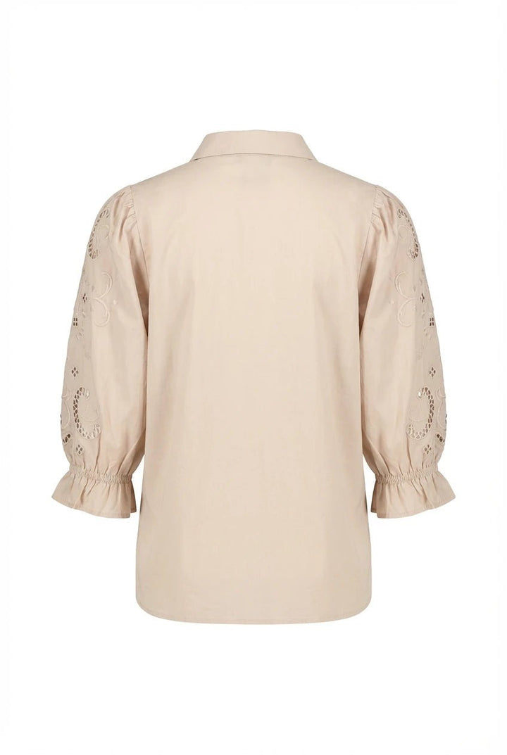 Amy Embroidered Shirt Golden Beige Poplin | Skjorter og bluser | Smuk