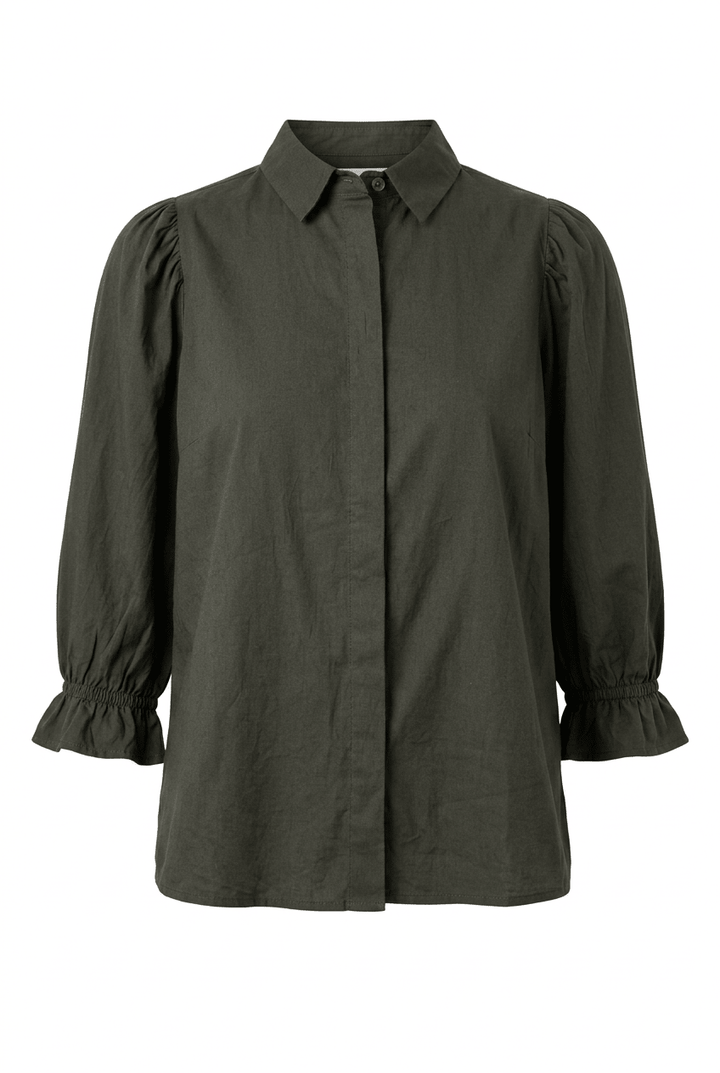 Amy Shirt Moss Green | Skjorter og bluser | Smuk