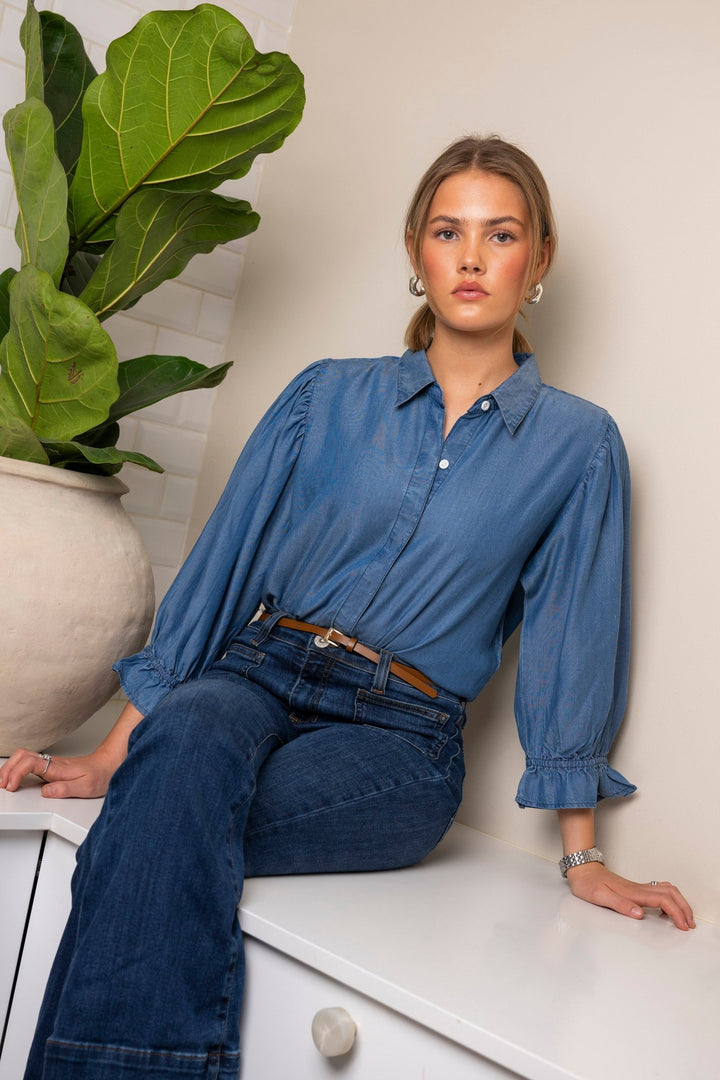 Amy Shirt Soft Denim | Skjorter og bluser | Smuk - Dameklær på nett