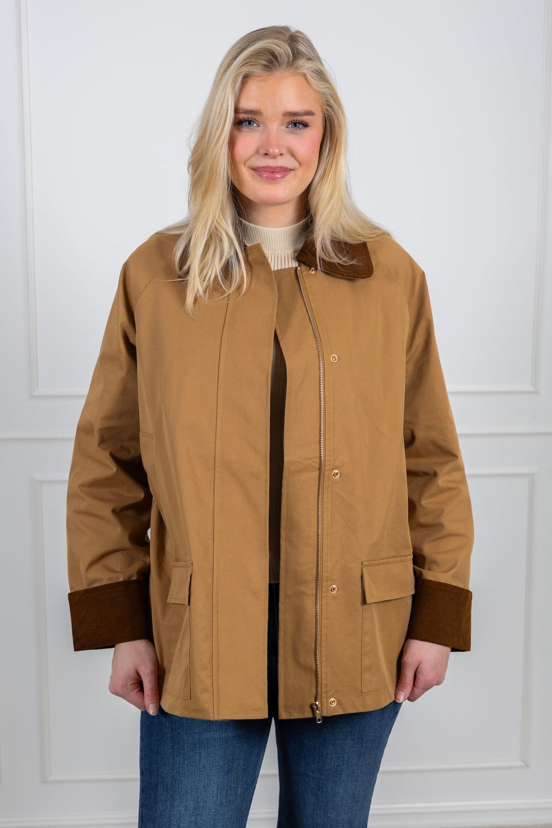 Anastacia Cord Jacket Dark Tan