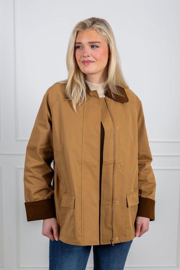 Anastacia Cord Jacket Dark Tan
