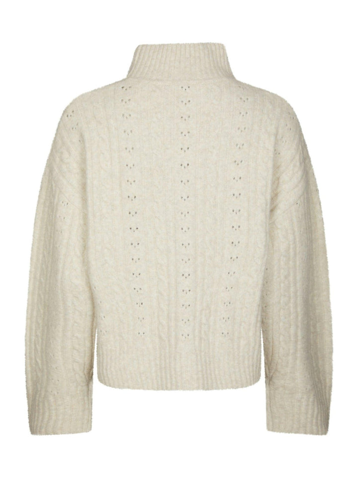 Anda Cable Knit Blouse Ivory | Genser | Smuk