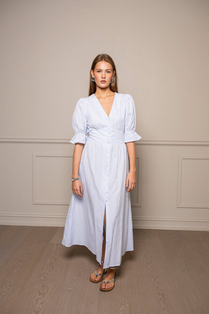 Andrea Dress Blue Seersucker | Kjoler | Smuk - Dameklær på nett
