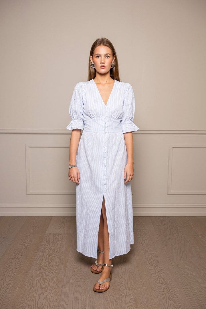 Andrea Dress Blue Seersucker | Kjoler | Smuk - Dameklær på nett