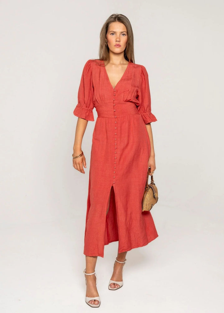 Andrea Dress Candid Apple Linen | Kjoler | Smuk