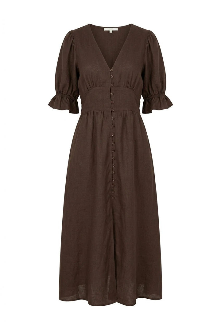 Andrea Dress Espresso Linen | Kjoler | Smuk