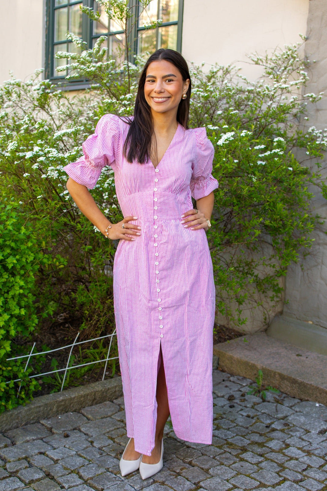 Andrea Dress Pink Seersucker | Kjoler | Smuk