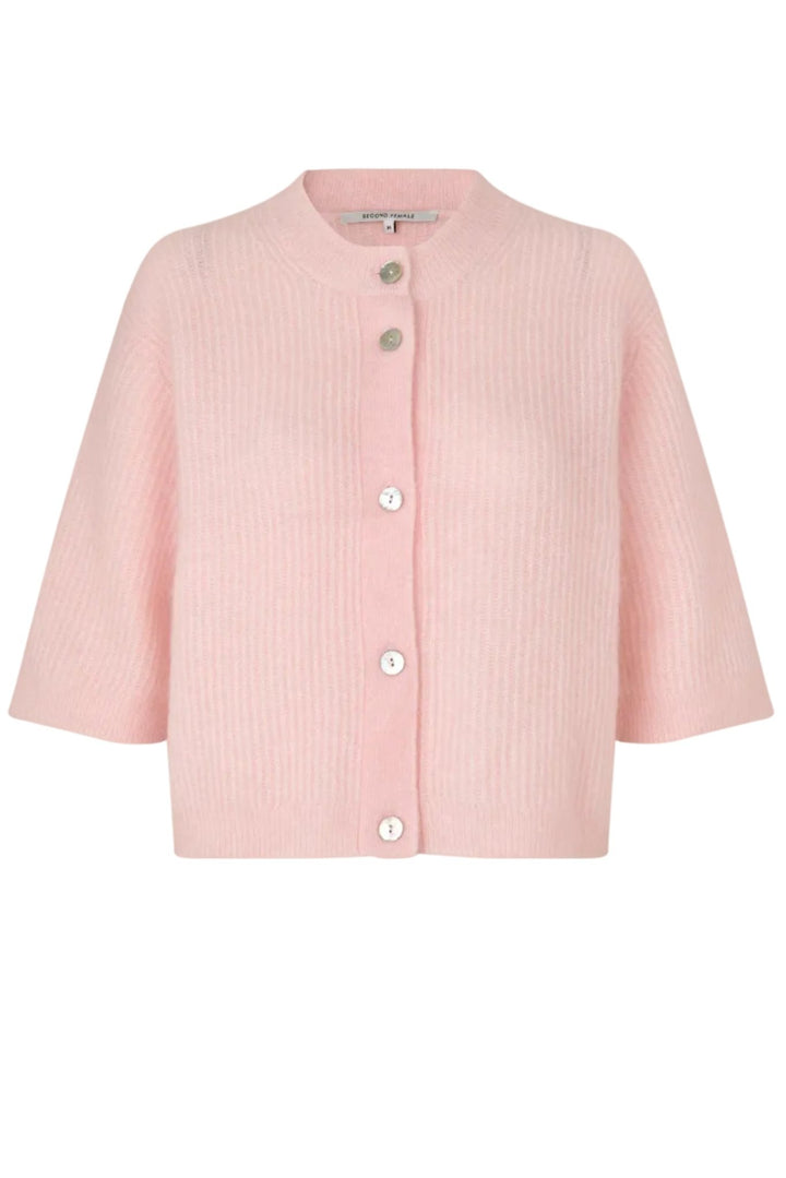 Andrea Knit Rib Cardigan Crystal Pink | Genser | Smuk