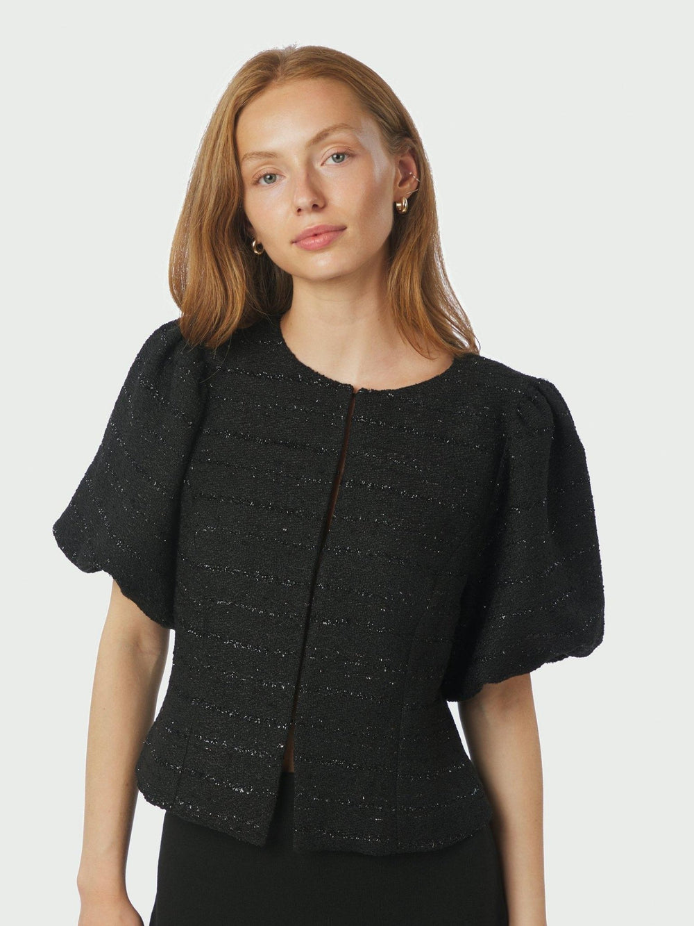 Anela Boucle Blouse Black | Skjorter og bluser | Smuk