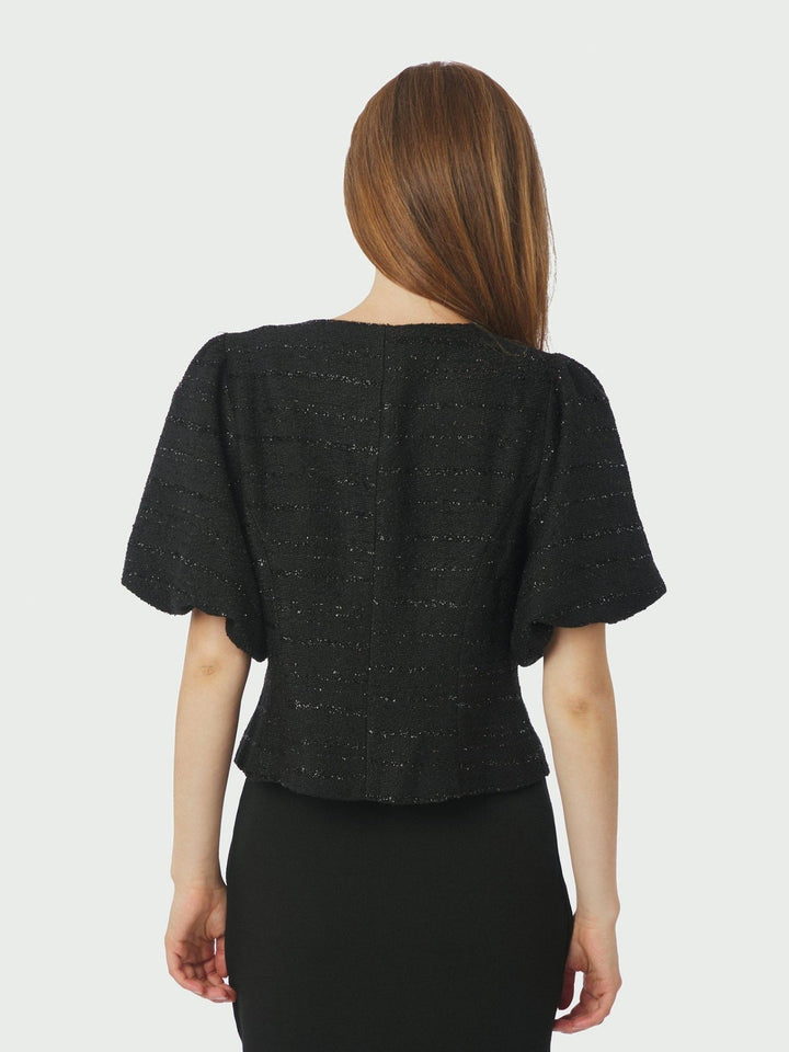 Anela Boucle Blouse Black | Skjorter og bluser | Smuk