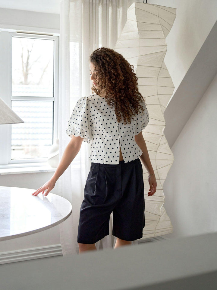 Anela Dot Blouse White | Skjorter og bluser | Smuk