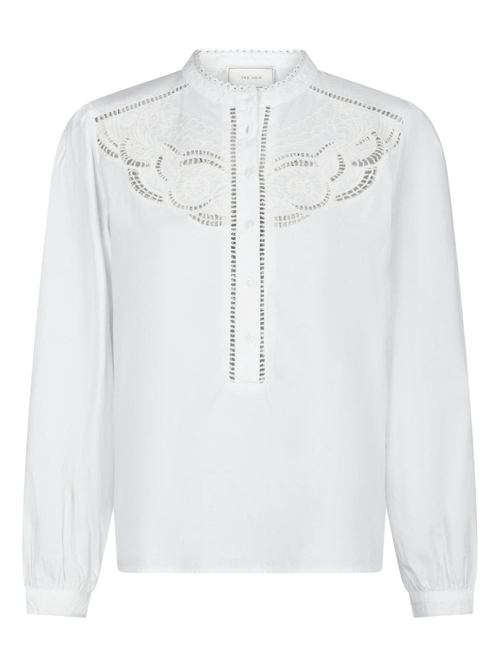 Aneliah C Poplin Emb Blouse White | Skjorter og bluser | Smuk