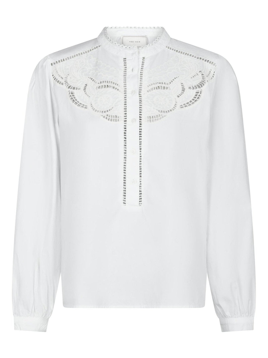 Aneliah C Poplin Emb Blouse White | Skjorter og bluser | Smuk