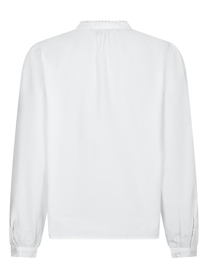 Aneliah C Poplin Emb Blouse White | Skjorter og bluser | Smuk