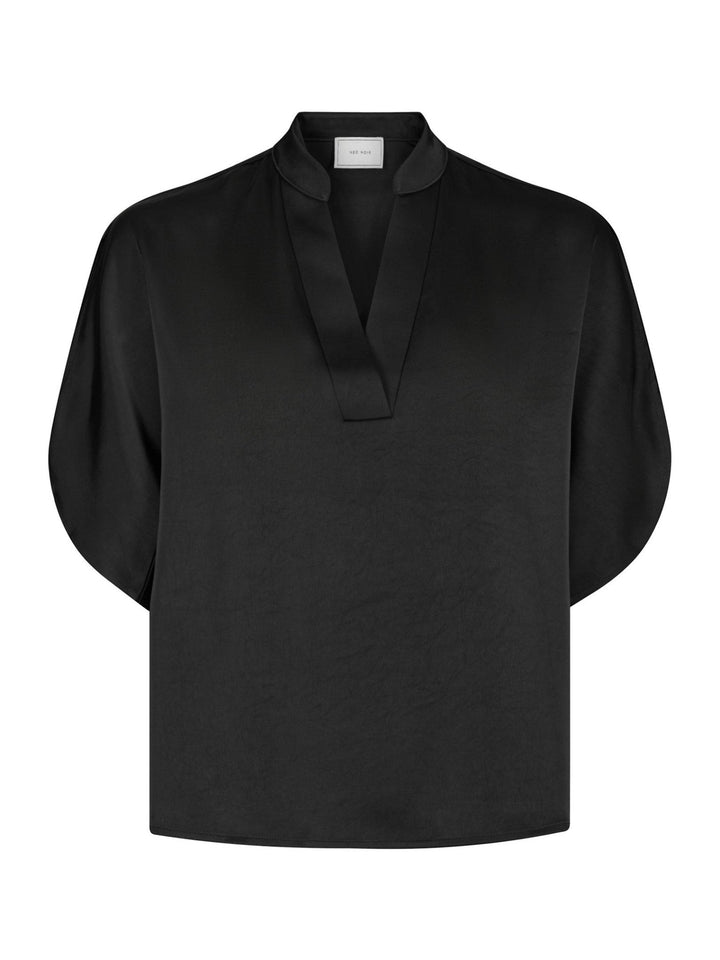 Anelle Heavy Sateen Blouse Black | Skjorter og bluser | Smuk