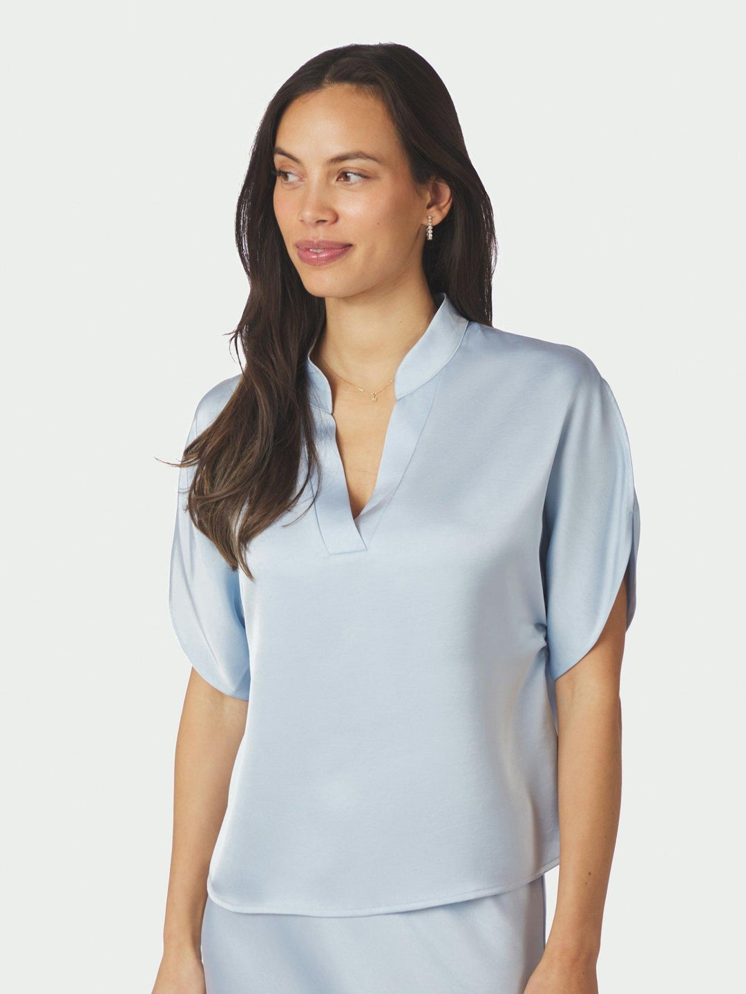 Anelle Heavy Sateen Blouse Light Blue | Skjorter og bluser | Smuk