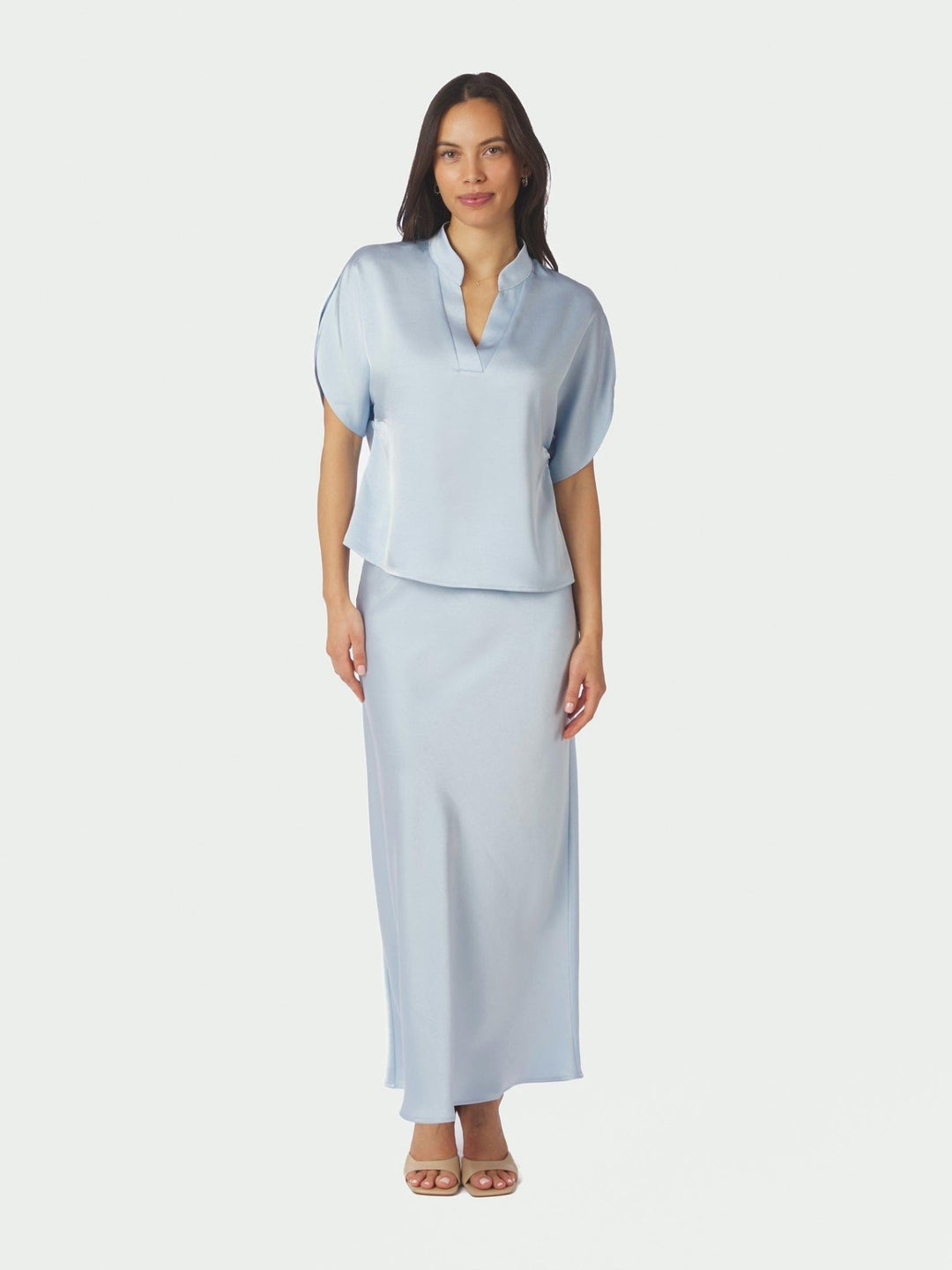 Anelle Heavy Sateen Blouse Light Blue | Skjorter og bluser | Smuk